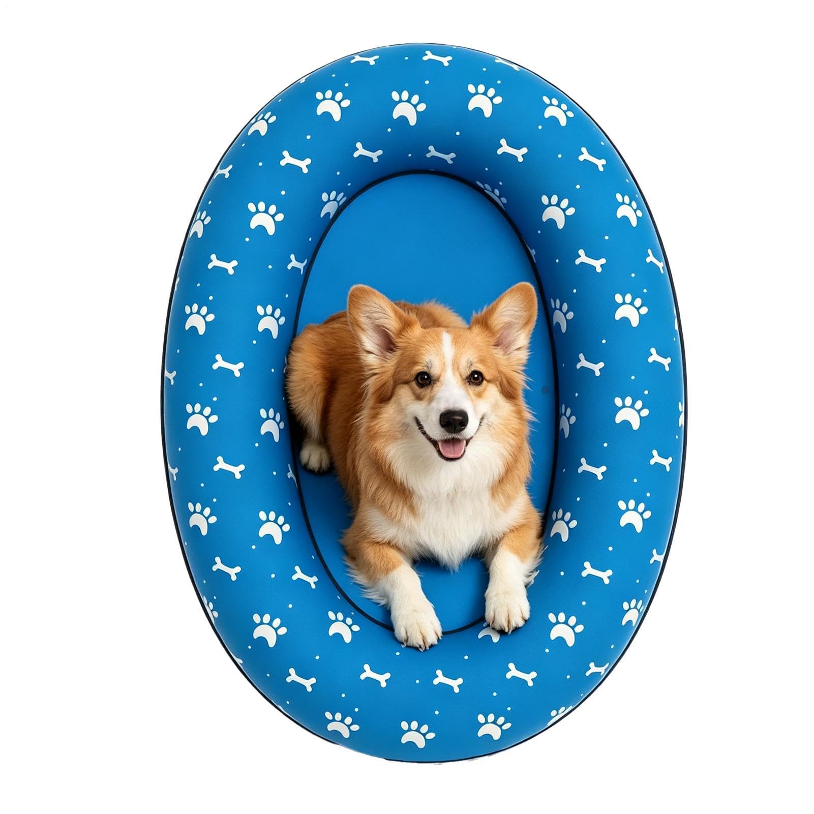 Raft pour Chien Tapis Antidérapant Gonflable | Grande Piscine pour Chien Pour Propriétaires de Chiens, Éducateurs, Plage Lac Rivière Jardin Parc Club