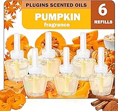 SCENTORINI Pumpkin Scent Plug In Air Freshener Refills 6 Pack (19ml Each) - Suitable for Air Wick & Glade - Halloween Fragrance Set for Autumn Home Decor