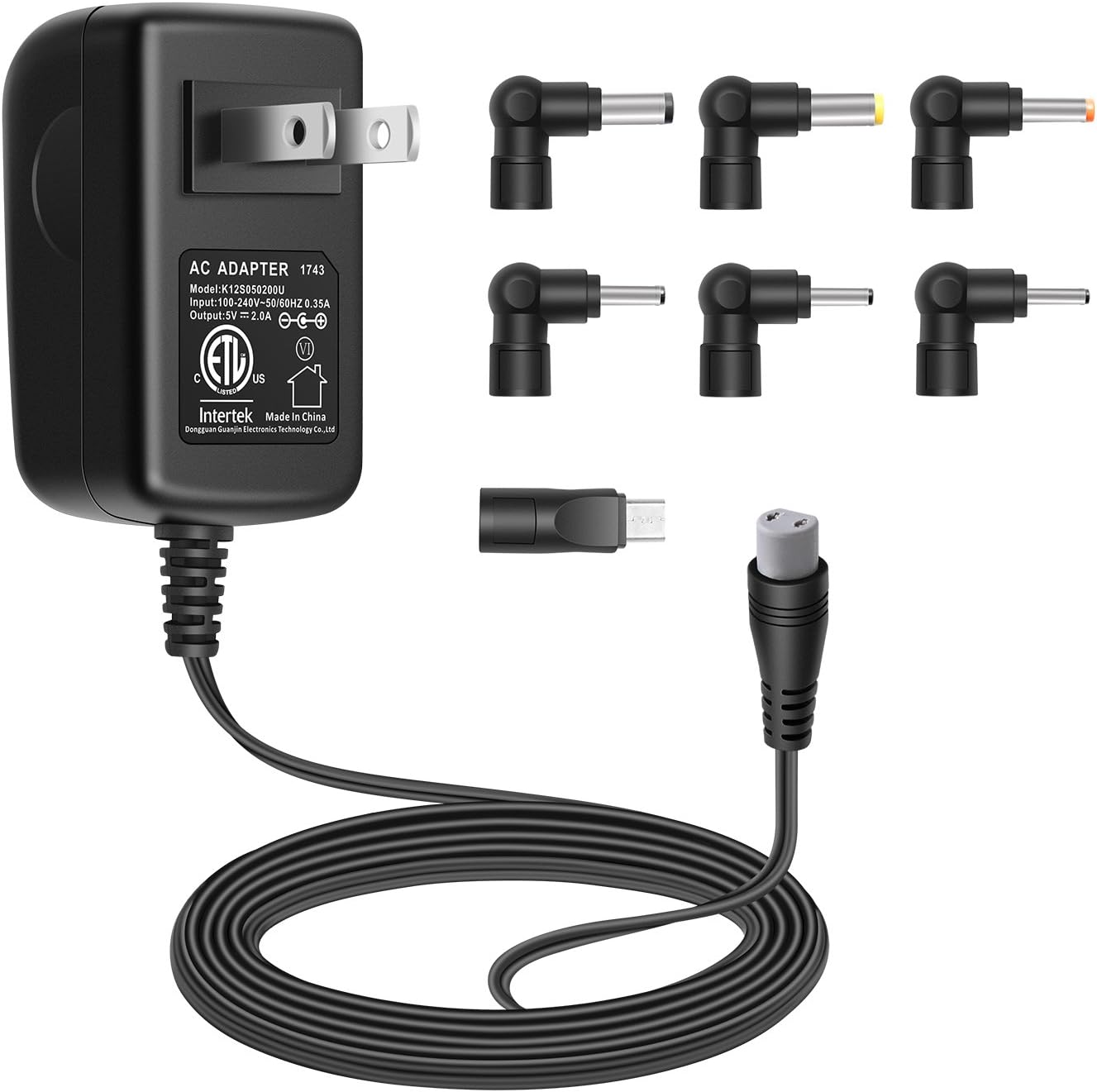 10W 5V 2A Multi Tips Switching Power AC Adapter Wall Charger for Android TV Router Speaker Radio CCTV Camera Smart Phone Tablet HDMI Converter Stereo 4 Wheeler Webcam and More