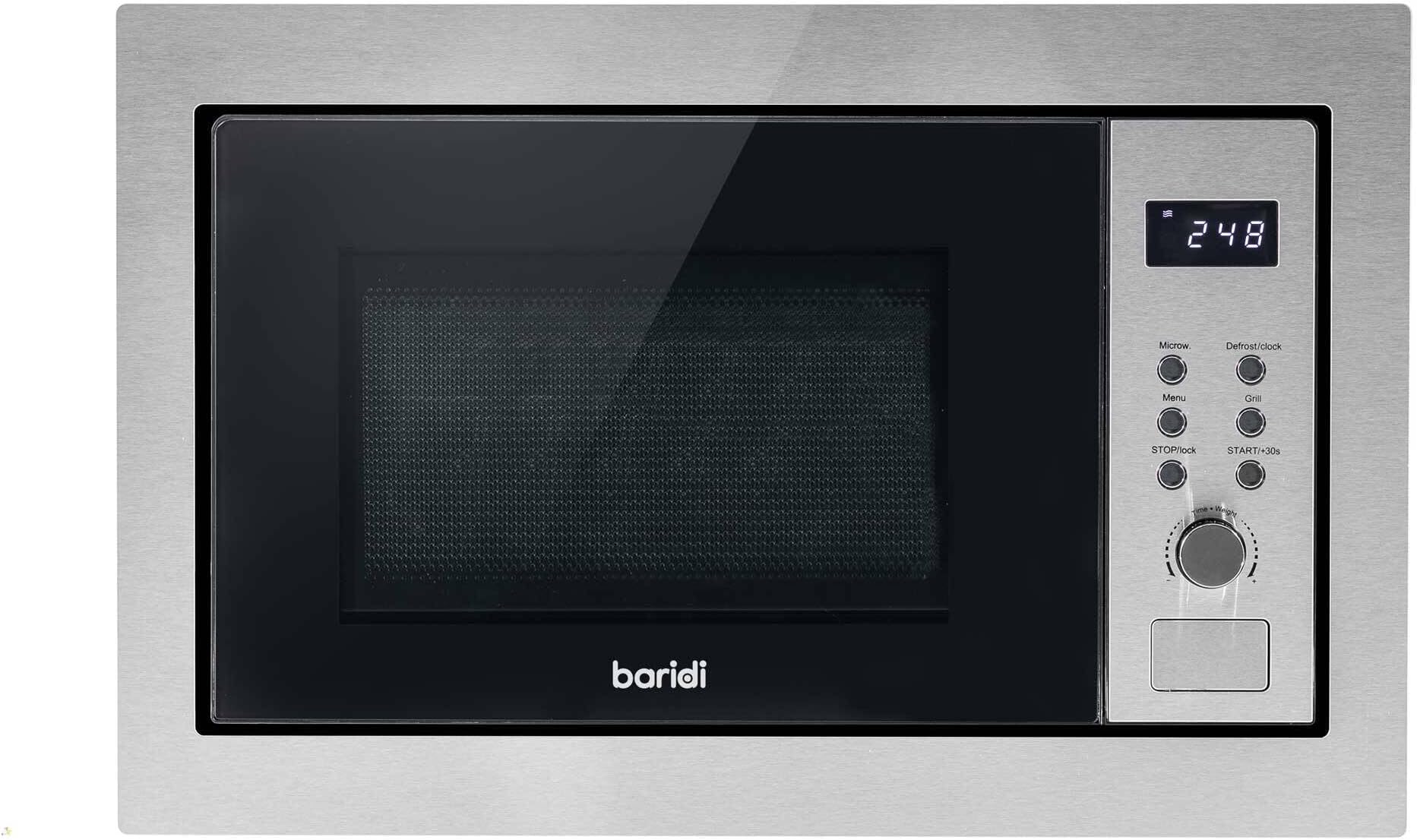 Baridi 25L Integrated Microwave Oven with Grill, 900W, Stainless Steel - DH197