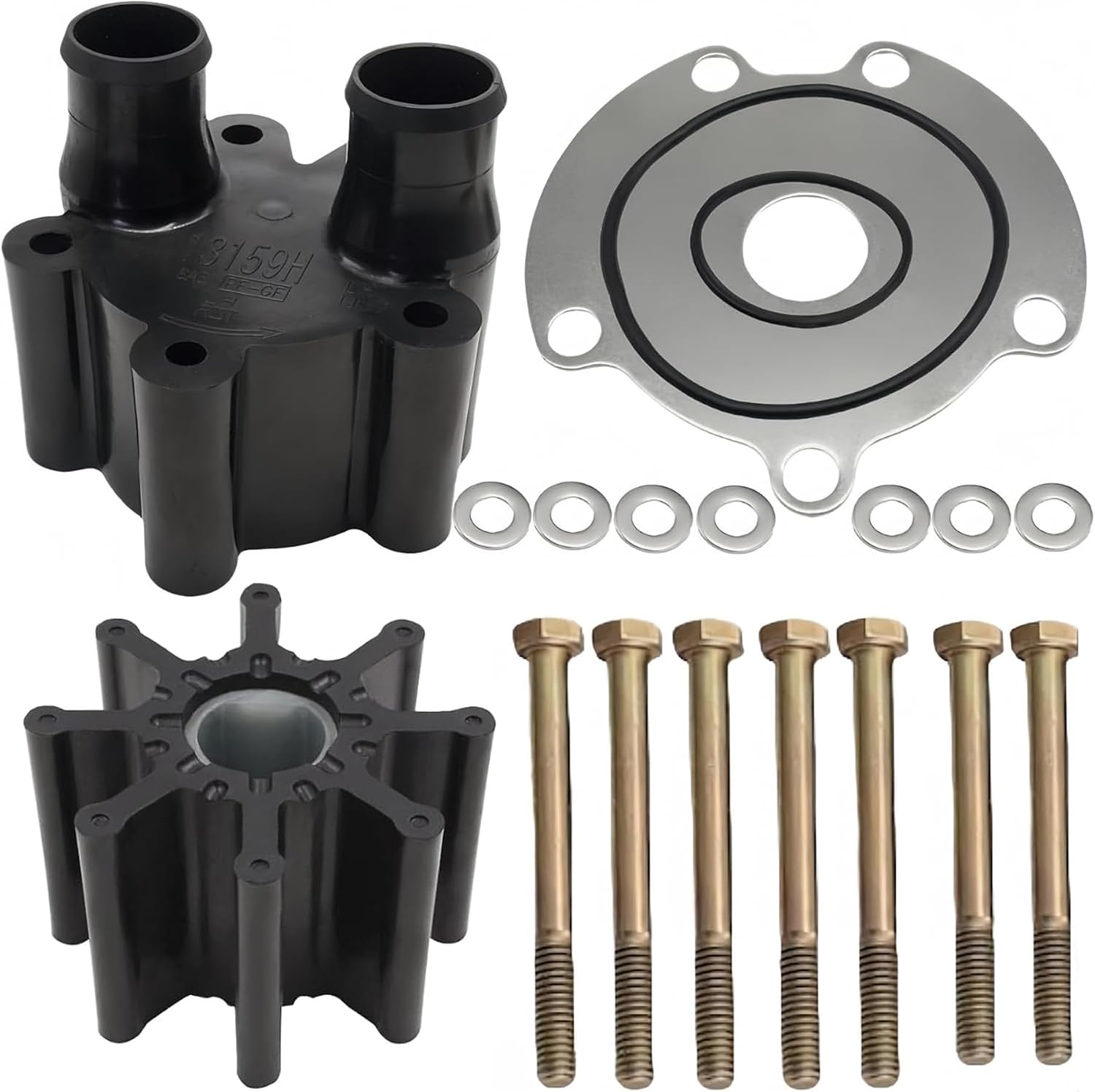 59362T6 Sea Water Pump Impeller Repair Kit for MerCruiser Bravo 1 2 3 4.3-8.2 L V8 Sterndrive and Inboard Boat Motors replaces 47-59362T6 Sierra 18-3237 Marine Engine