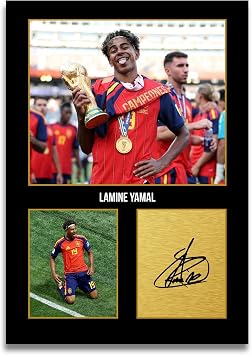 Lamine Yamal Spain Signed A4 Unframed Poster Print Football Fan Gift