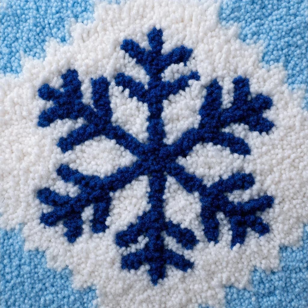 Henypt DIY Latch Hook Cushion Kits Snowflake