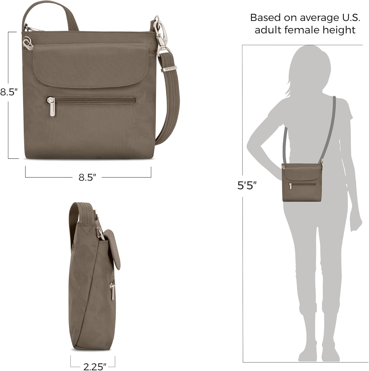 Travelon Anti-Theft Classic Mini Shoulder Bag - Image 5