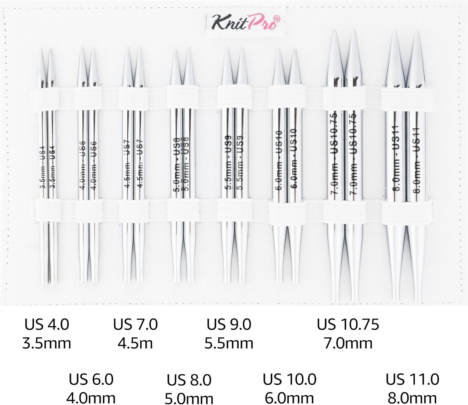 KnitPro Nova Deluxe Set 4 inch Circular Knitting Needles Size 4, 6, 7, 8, 9, 10, 10.75, 11 Interchangeable, 4 Cables, 8 Caps, 4 Keys & More, Fabric Case with Project Bag