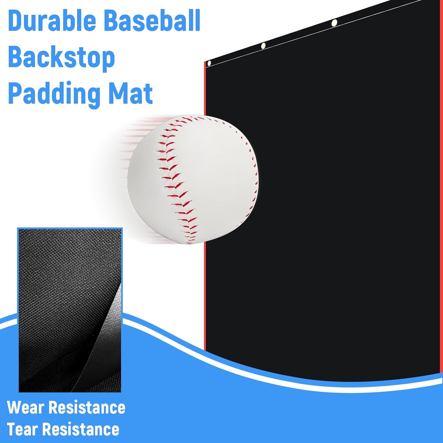 Baseball Batting Backstop Portable： PVC Vinyl Quick Setup Softball Hitting Backdrop Target for Field Backyard Indoor Outdoor Player Pitcher Youth Catcher Adult Use with Bungees
