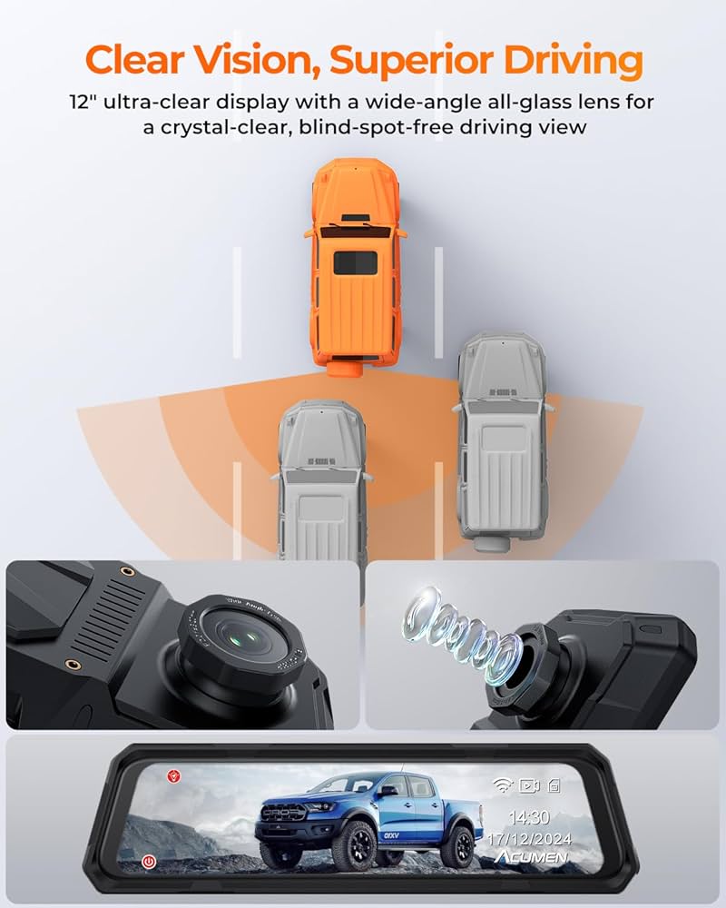 リュウ　　CHANGER DASH CAM MIRROR V28 Amazon.com: Acumen 4K Mirror DVR Switch System,12