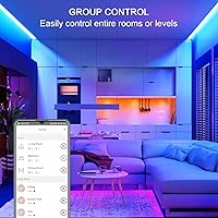 Vista 6 de Sengled - Tira de luz LED multicolor inteligente de malla Bluetooth, 16.4 pies, funciona con Yaxa Echo y Alexa, alto brillo con 16 millones