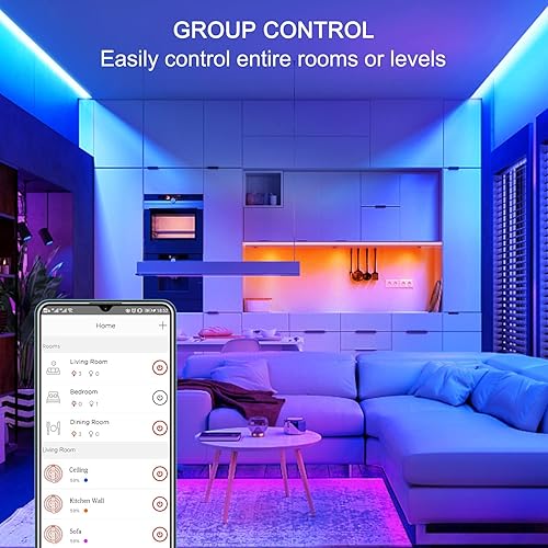 Miniatura 6 de Sengled - Tira de luz LED multicolor inteligente de malla Bluetooth, 16.4 pies, funciona con Amazon Echo y Alexa, alto brillo con 16 millones de