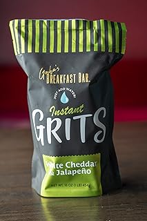 Gocha's White Cheddar & Jalapeño Instant Grits - 16oz (454 g) - Non-GMO, Cheese Grits, White Corn, Rich in Protein & Fiber - 16 Servings Family Pack