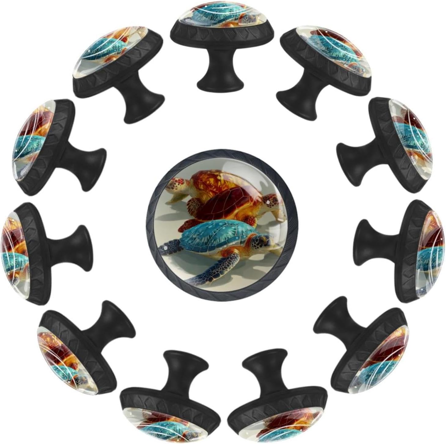 Black Retro Pattern (7) Pattern Furniture Knobs, Practical Drawer Pulls for Cabinet and Dresser
