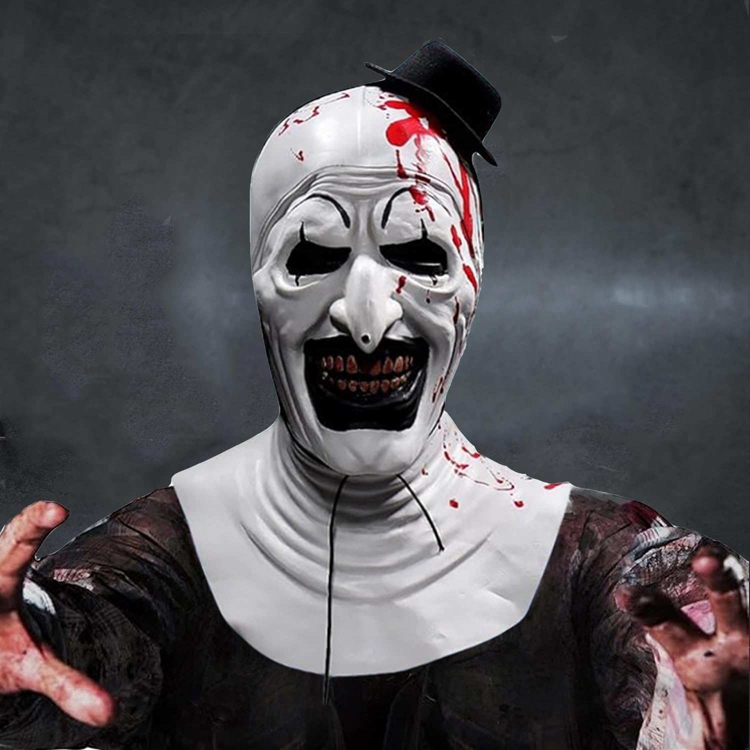 Máscara de terrifier Art the Clown, disfraz de terrificador de payaso, máscara de terror, máscara de payaso asesino, accesorio de cosplay de Halloween, disfraz de Halloween, accesorio de decoración de
