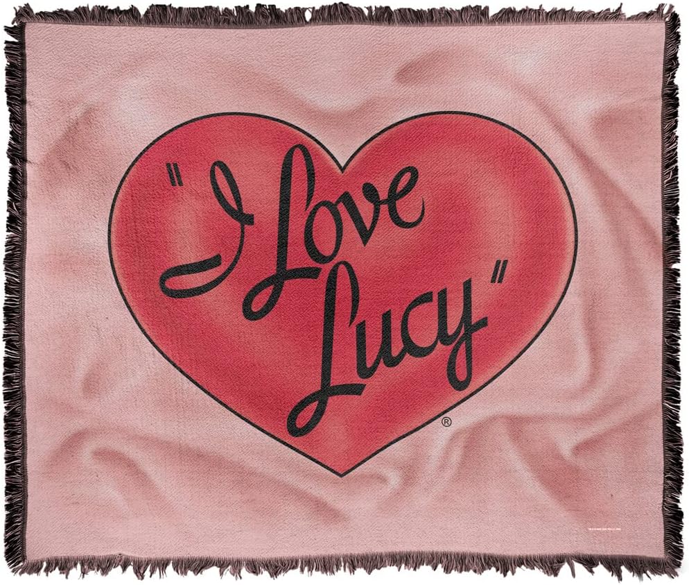LOGOVISION I Love Lucy Blanket, 50"x60" 3D Logo Woven Tapestry Cotton Blend Fringed Throw