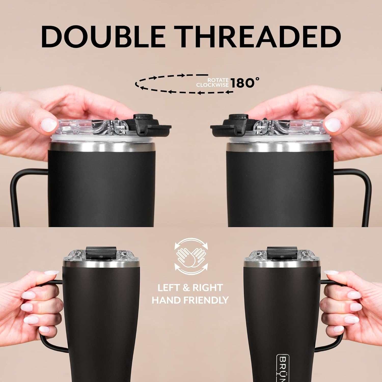 BrüMate Toddy XL - 32oz 100% Leak Proof Insulated Coffee Mug with Handle & Lid - Stainless Steel Coffee Travel Mug - Double Walled Coffee Cup (Walnut)