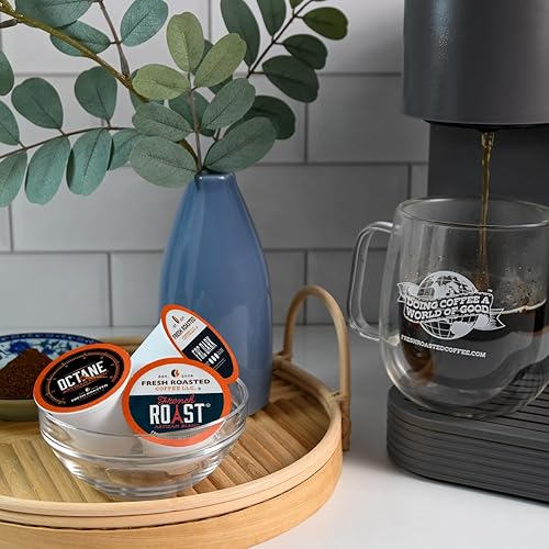 Miniatura 379 de Fresh Roasted Coffee, Peaberry de Tanzania, tostado ligero, Kosher, compatible con K-Cup, 24 cápsulas