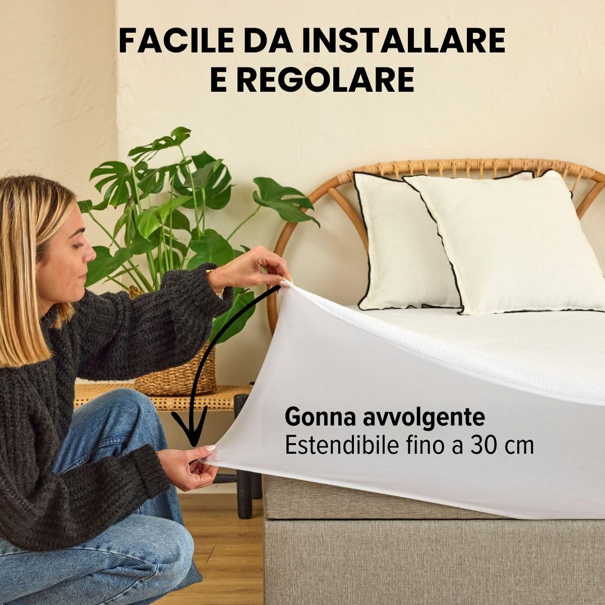 Dreamway - Coprimaterasso Singolo Impermeabile 80 x 200 x 30 cm, Morbido, Certificato OEKO-TEX, Proteggi Materasso, Traspirante, Lavabile a 60°C, Stile Montato Tutto Intorno Elastico