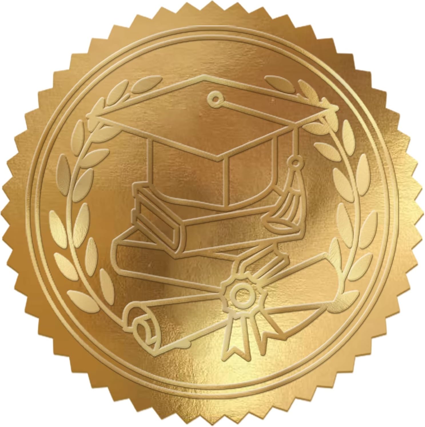 Whaline 500Pcs Graduation Cap Foil Seal Sticker Embossed