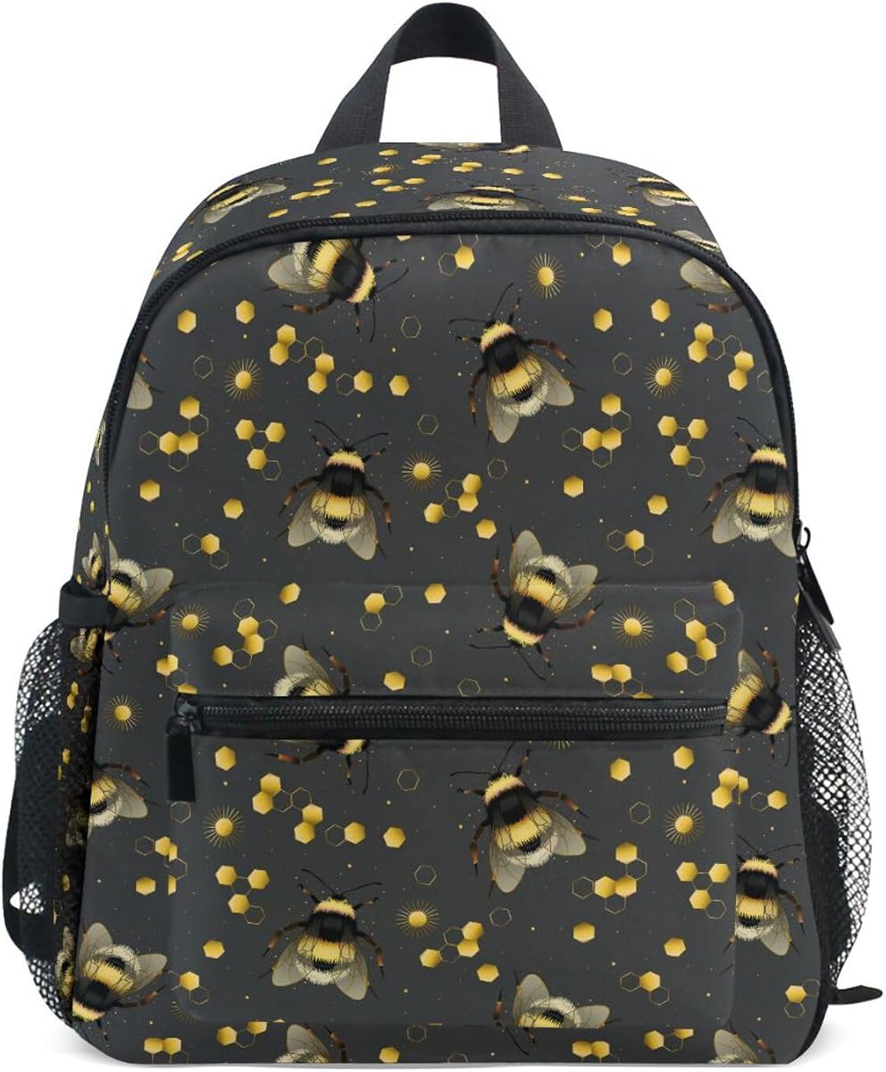 Mochila escolar para niños y niñas, diseño de abejorro de 3 a 8 años, mochila preescolar ligera de 12 pulgadas, mochila informal de viaje para niños pequeños