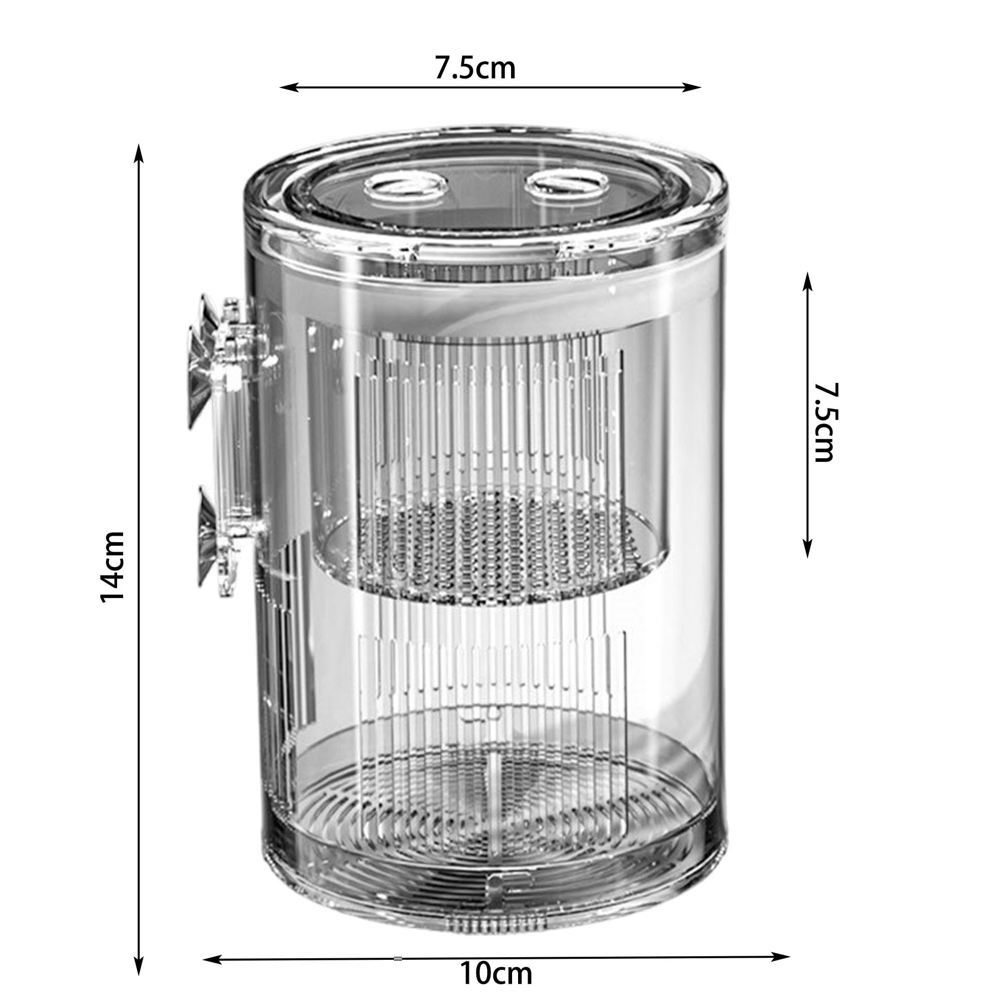 Forme Cylindrique Boîte D'éLevage pour Aquarium, Boîte D'éLevage pour Poissons D'Aquarium, Double Couche, Transparent, Incubateurs avec Ventouses, pour Poissons Agressifs Blessés