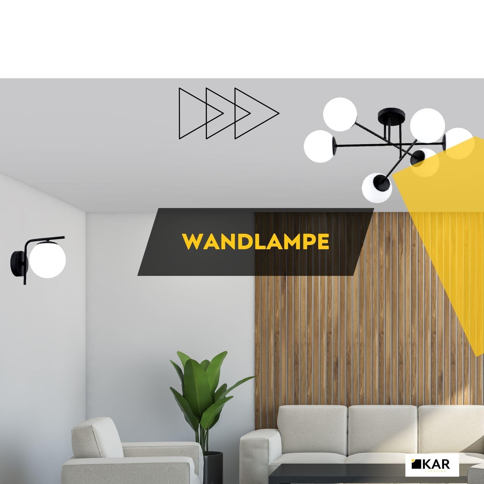 Wandleuchte 1-flammig aus Stahl & Glas | Wandlampe E27 in Schwarz für Wohn-, Ess- & Arbeitszimmer | Einfache Montage | Modern & LED-kompatibel