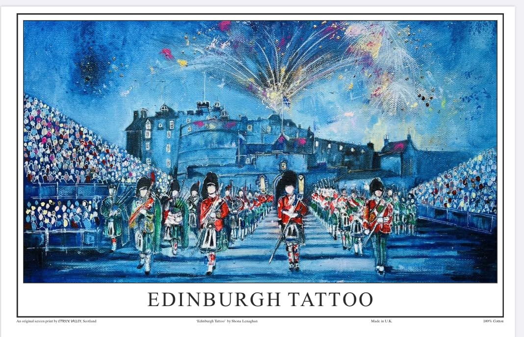 Ettrick Valley Edinburgh Tattoo Tea towel