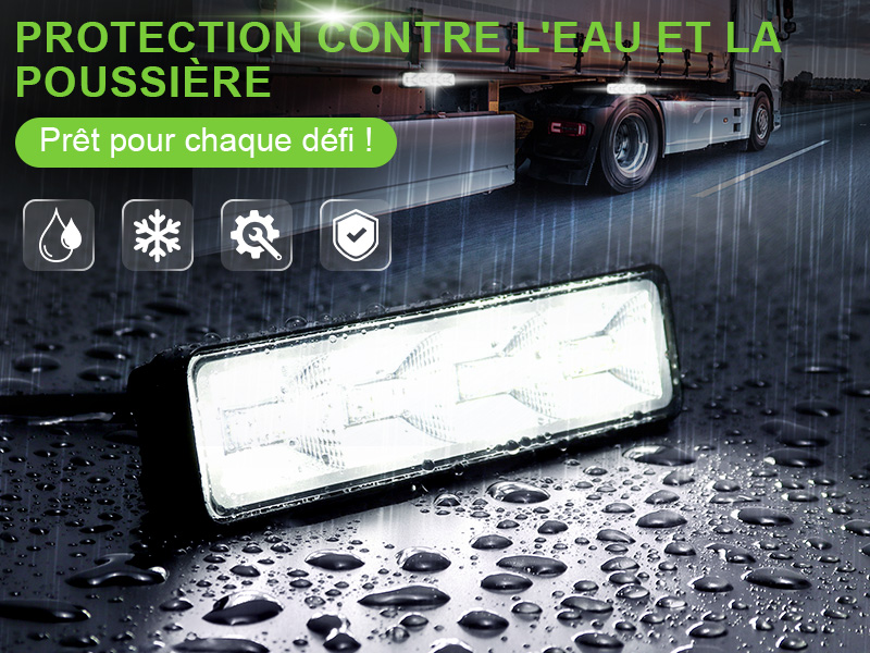 Feu De Recul 1 Ou 2 2 Phares LED Travail 12W - 12-80V - IP67 - Pour Camion, Tracteur, 4x4, ATV - FXLPower éclairage Véhicule