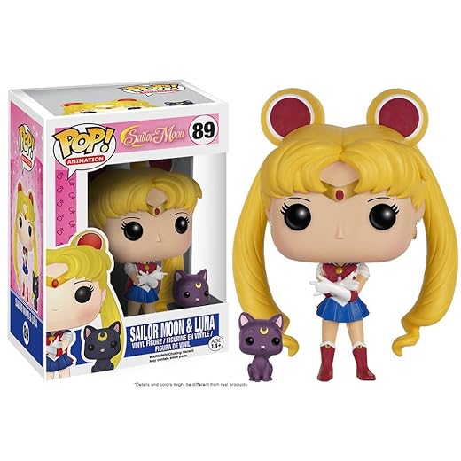 Funko Pop Anime: Sailor Moon With Luna Action Figure,Multi,3.75 Inches