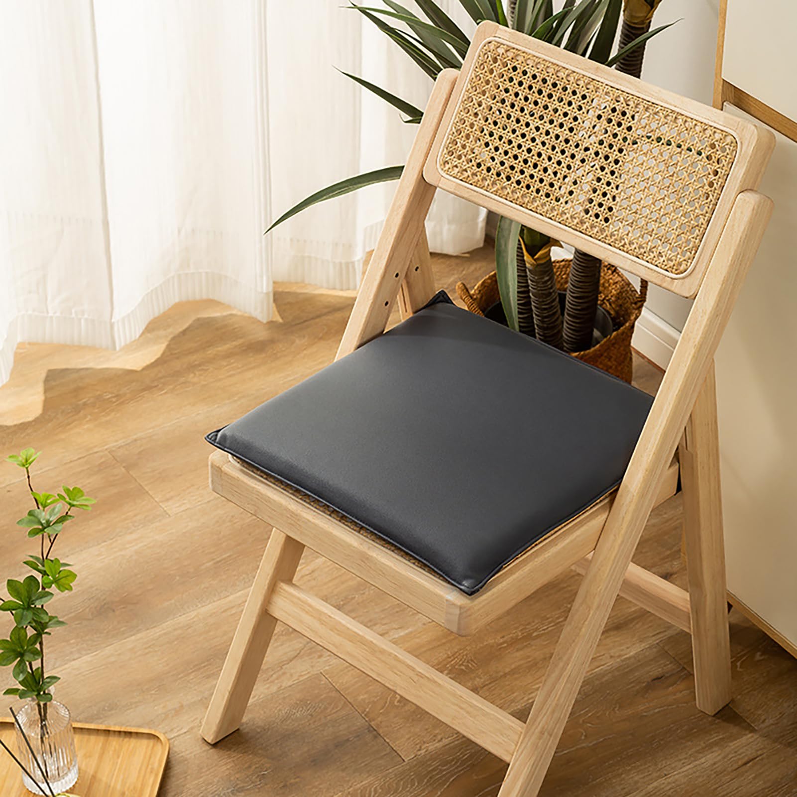Seat Pad Indoor Outdoor Chair Cushion Armchair Booster Cushion, Chair Pads for Dining Kitchen Office Garden, Floor Mats Sofa Cushions - Fine Leather - Removable for Washing H 45 x 45 x 4cm
