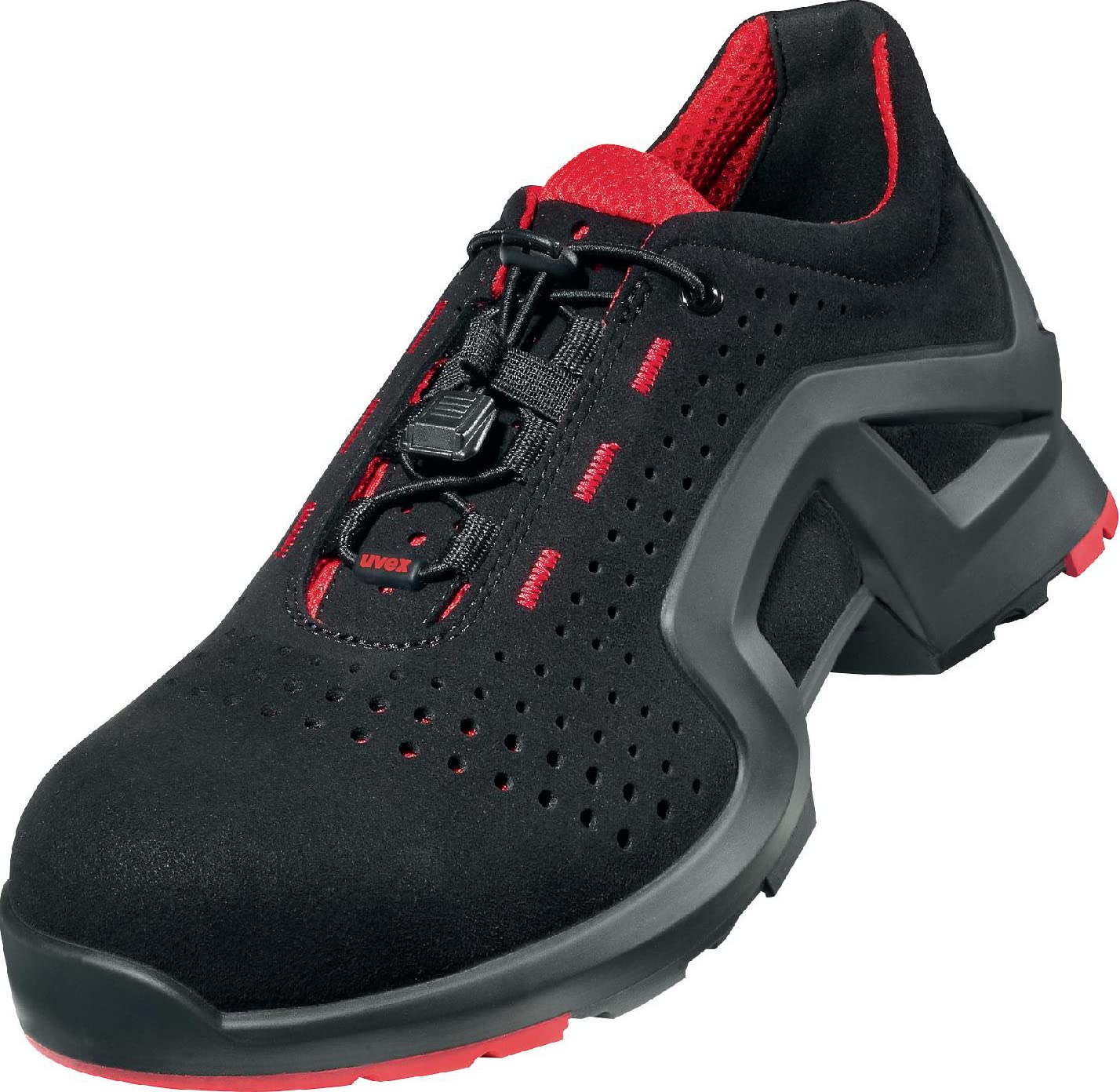 Uvex Damen 1 x-tended Support Safety Shoes - S1 SRC, Red/Black - Size 11