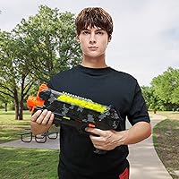 Vista 6 de Pistola Blaster con gafas protectoras con pistón de resorte y 100 rondas para hasta 110 FPS compatible con dardos Nerf Hyper Rounds, fácil