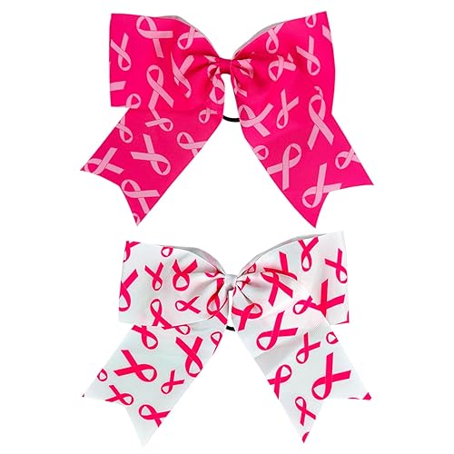 Cinta para el cabello de cinta rosa para niñas y mujeres, 8 pulgadas, lazos elásticos para el cabello sobre el cáncer de mama, banda para el cabello