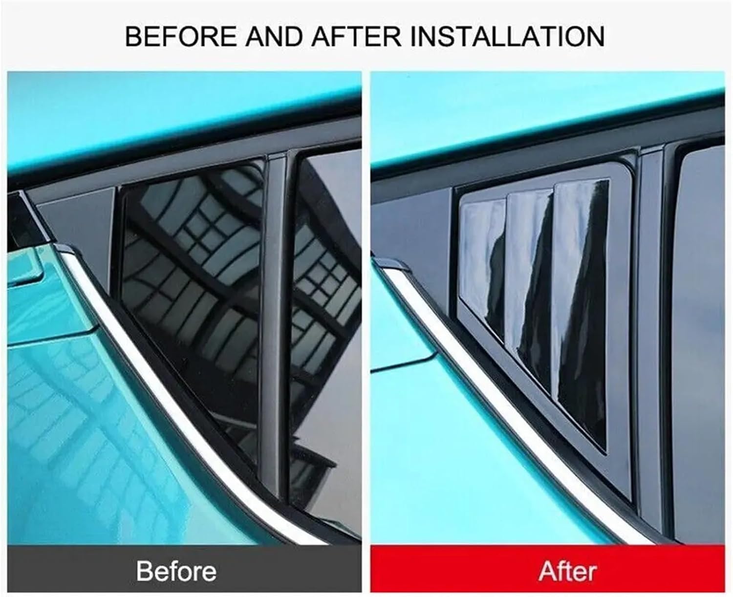 for Toyota C-HR CHR 2016-2021 ABS Plastic Rear Window Quarter Louver Cover Side Vent Trim Car Adhesive Accessories Parts | Matte Black