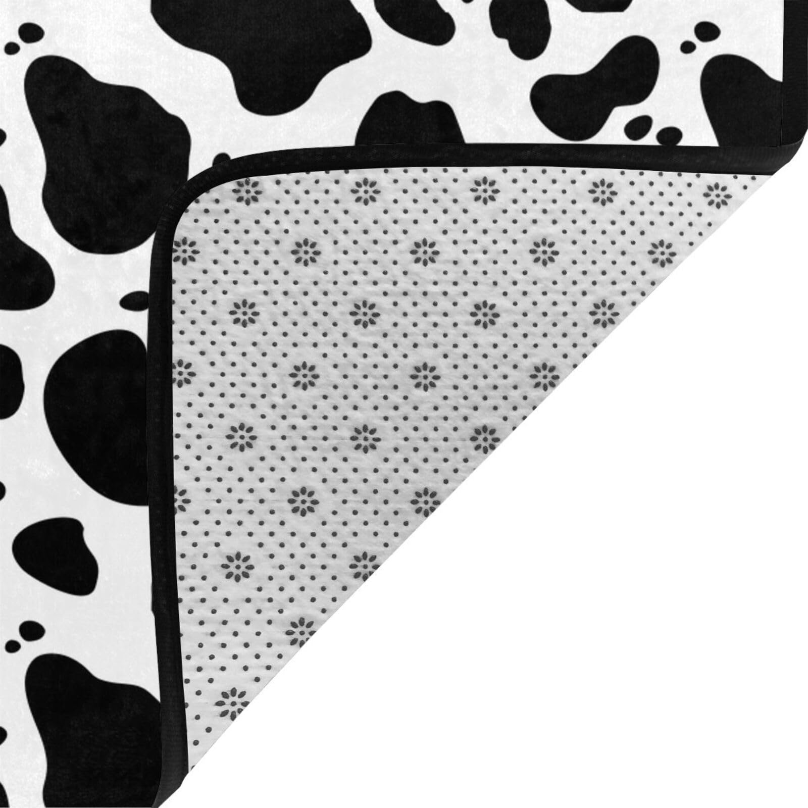 Tappeto in pelliccia sintetica con stampa di mucca, 203 x 147 cm, ultra assorbente e confortevole, per soggiorno, ufficio e oltre