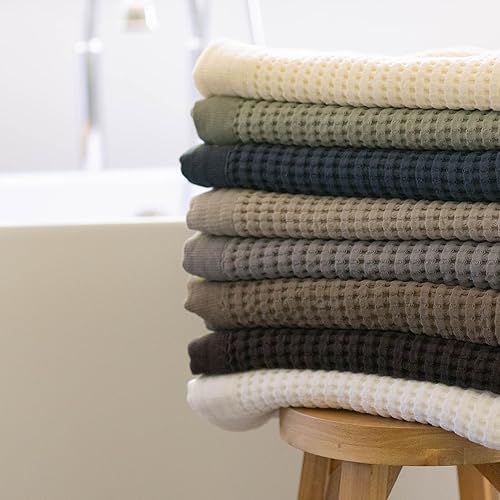 Miniatura 6 de GILDEN TREE - Toallas delgadas de punto gofre, de secado rápido, tamaño extragrande 40x80, para adultos, toallas para baño, estilo moderno, paquete