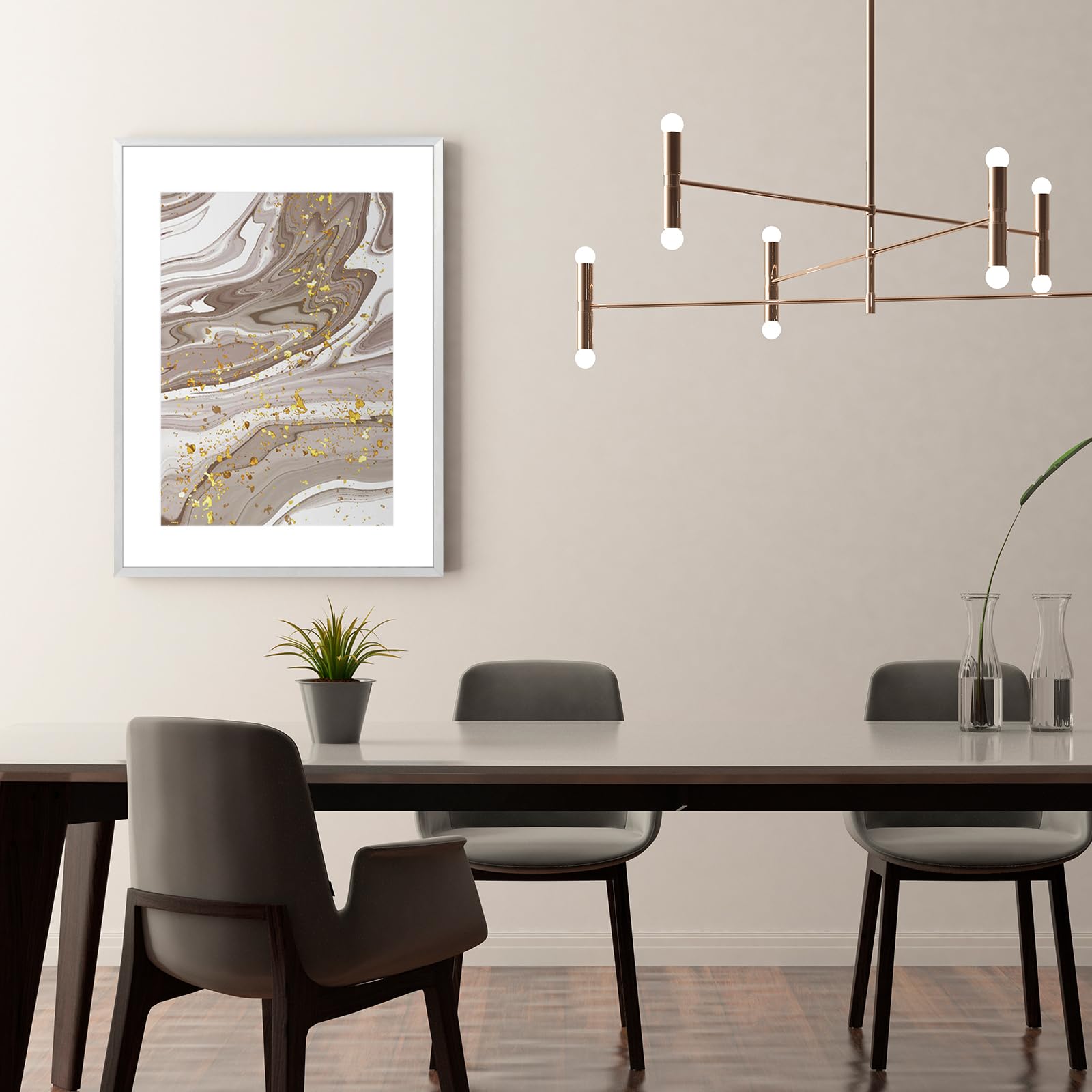 cornice alluminio 30 x 40cm cornice poster in metallo argento con vetro acrilico infrangibile moderna cornice per foto Cornice con passepartout per le immagini Poster Foto argento