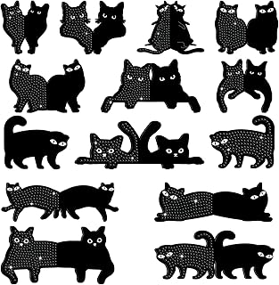 Saillong 12 Pcs Black Cat Diamond Painting Bookmark Cute Cat Diamond Art Kits for Aldults Animal Magnetic Bookmark 5D Rhinestone Magnetic Book Page Clips for Reading Lover Gifts Office Home DIY Crafts