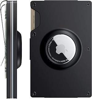 Airtag Wallet - Credit Card Holder & Money Clip, Minimalist Wallet for Men & Women with Apple AirTag Holder - Slim Minimalist Wallet - RFID Blocking Smart Air tag Wallet - (no airtag included)