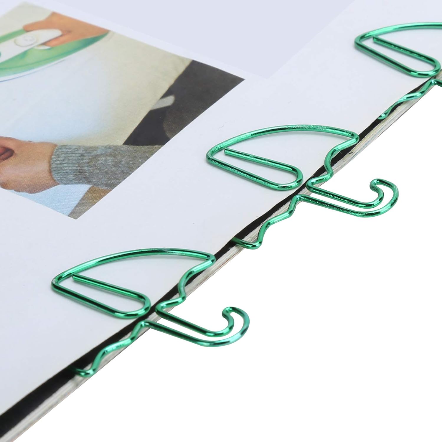 Wakects 20 Staples Bookmarks Umbrella Shaped Paper Clips Colorful Metal