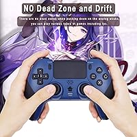 Vista 6 de OFOTEIN Controlador inalámbrico Pro para controlador PS4, controlador de juego compatible con Playstation 4SlimProPC, batería recargable integrada