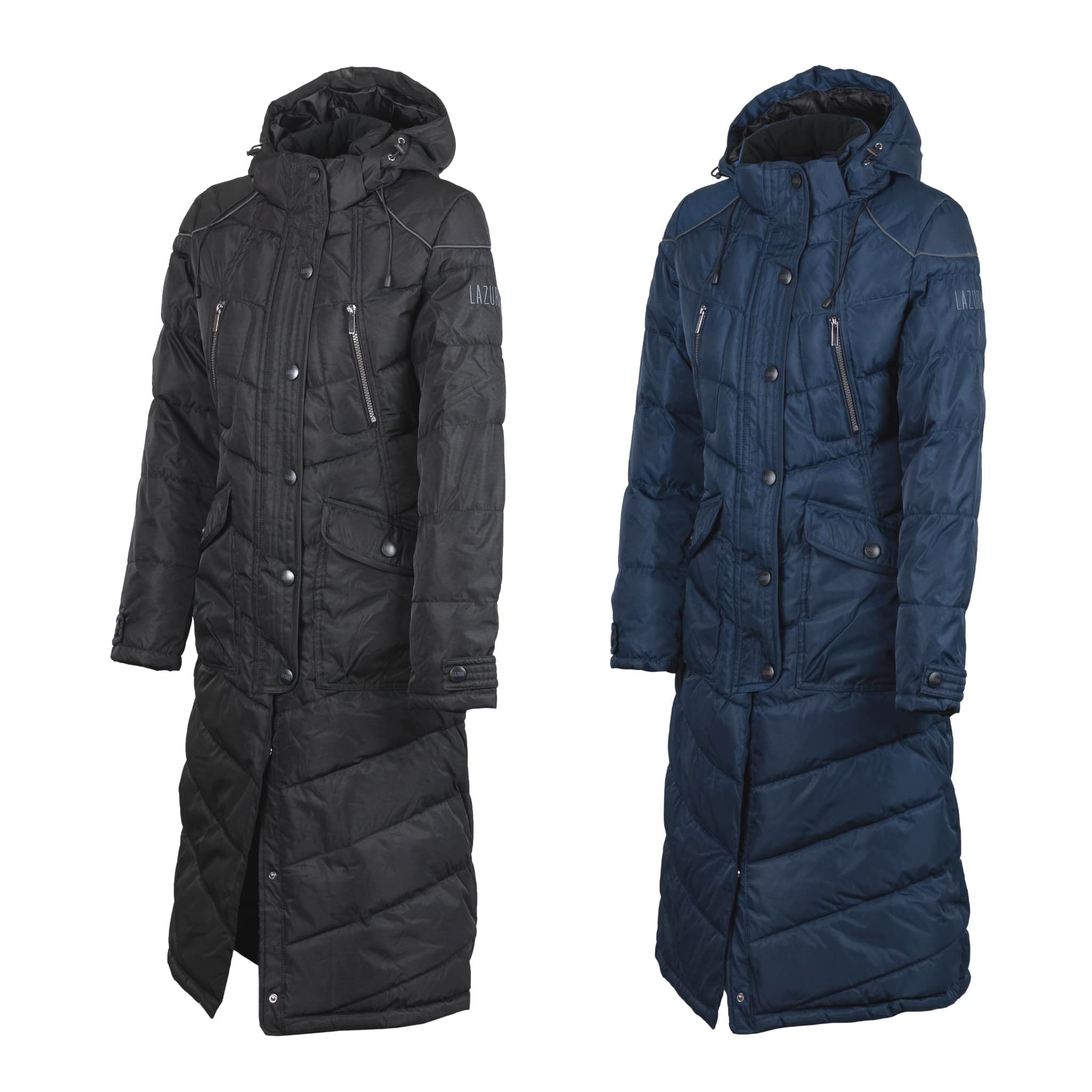 Lazura - Thermomantel Sophia – Wintermantel für Damen – wattierter Reitmantel – Steppmantel mit Kapuze – atmungsaktiv, wind- & wasserabweisend – Mantel – viele Farben & Größen