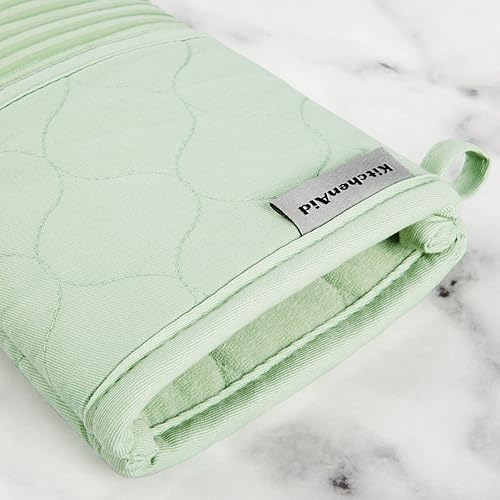 Vista 88 de KitchenAid Guantes de horno de tela de toalla de algodón acolchados, soporte para ollas, juego de 4 toallas de cocina, resistentes al calor, agarre