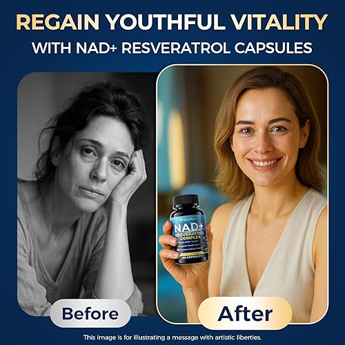 Miniatura 2 de GparkNature Suplemento NAD+ - Suplemento liposomal NAD, CoQ10, NAD+ con resveratrol - Suplemento NAD para mujeres y hombres, complejo avanzado de
