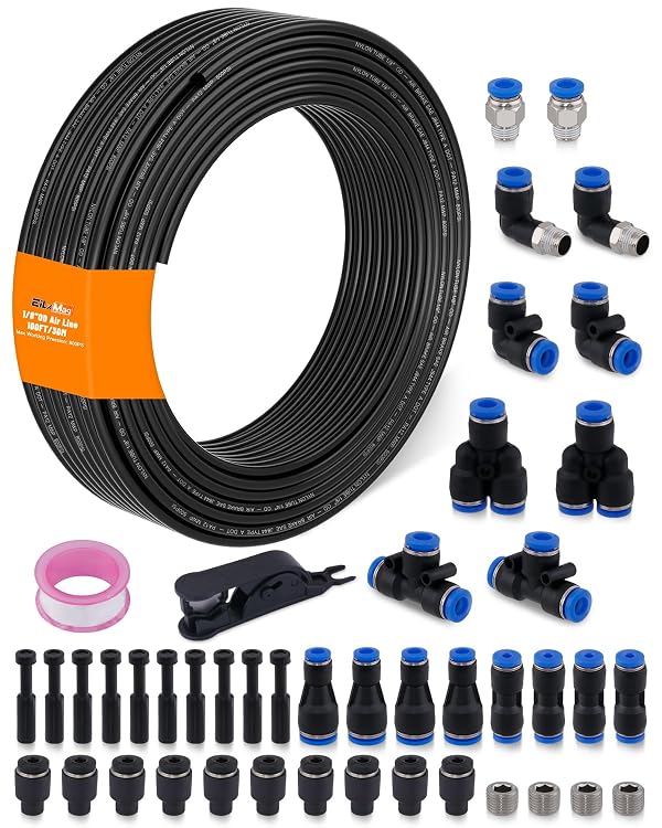 EilxMag 1/8" Air Line Tubing Kit, 100FT SAE J844 PA Nylon Air Hose Tubing by EilxMag - Used condition - CA$25.76