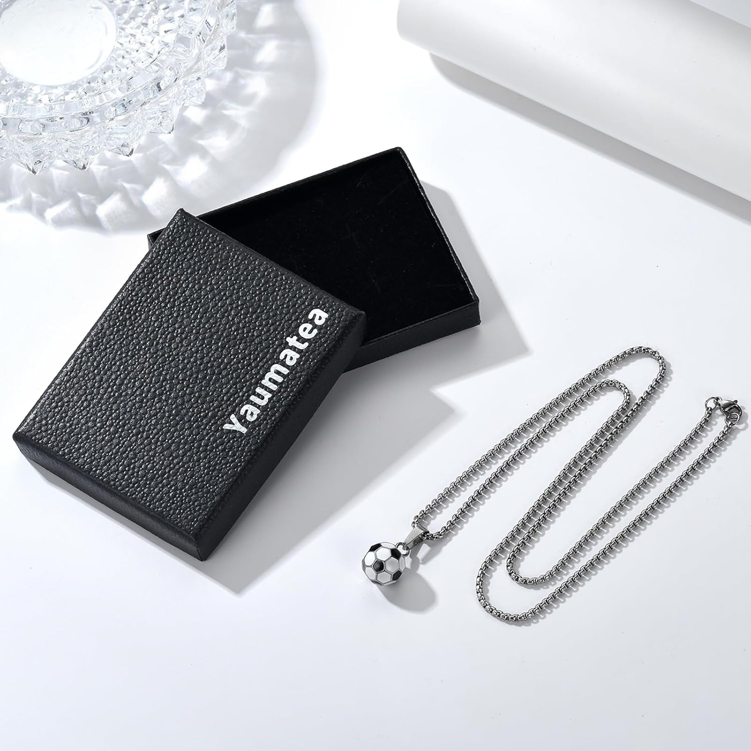 Soccer Necklace for Men Women – 316L Stainless Steel 3D Football Pendant with 24'' Chain, Sports Fan Jewelry Gift for Athletes, Boyfriend, Birthday, Christmas - Image 4