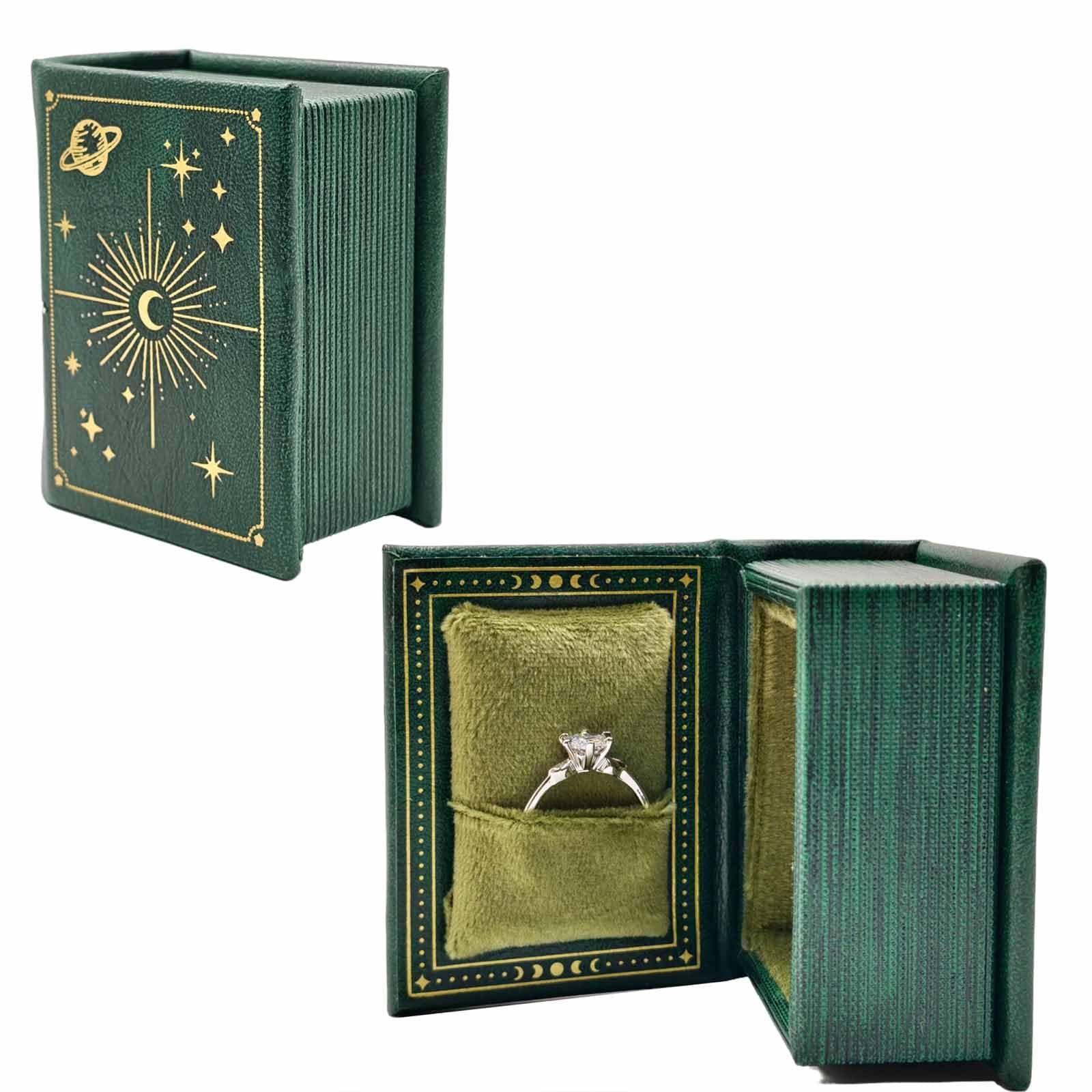 Manthan Book-Shaped Ring Box, Wedding Gift and Engagement Present, Surprise Ring Holder for Proposal, Single Piece Compact Display Case-image-10