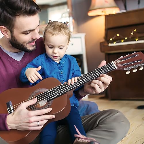Miniatura 2 de CNBLUE Guitarra acústica clásica para principiantes, tamaño 12, mini guitarra Dreadnought de 30 pulgadas, guitarra para niños, guitarra clásica,