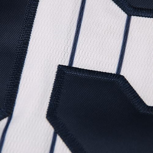 Miniatura 8 de 99 Parches bordados de jersey de béisbol Jersey blanco cosido con rayas azul marino