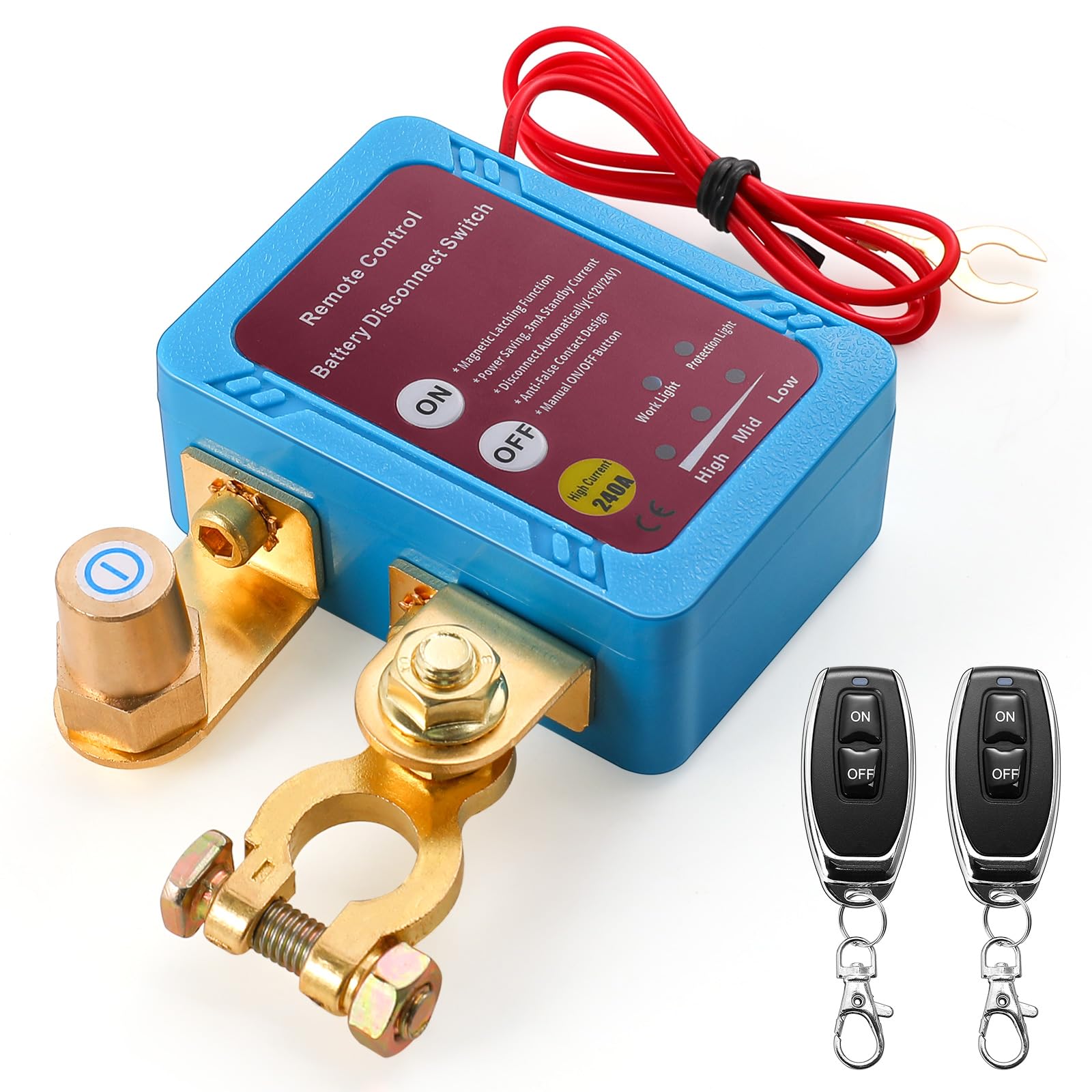 Coupe-Circuit Batterie 300A Avec Voltmètre LED – 12V 24V 36V 48V – Voiture, Camion, Bateau, Camping-Car