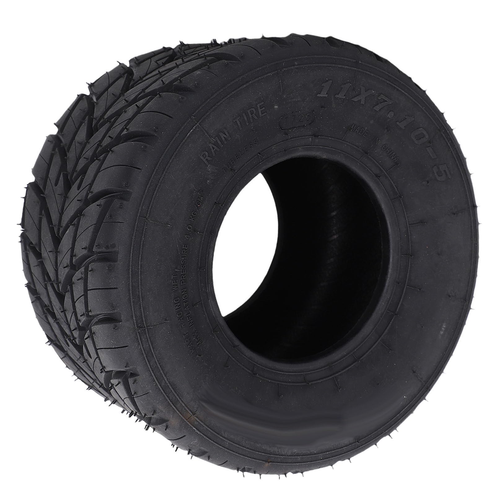 Tbest Go Kart Ruota Posteriore Pneumatico Tubeless Pioggia Gomma Durevole Antiscivolo Vuoto per Drift Trike e 11x7.10-5 5 "Dia