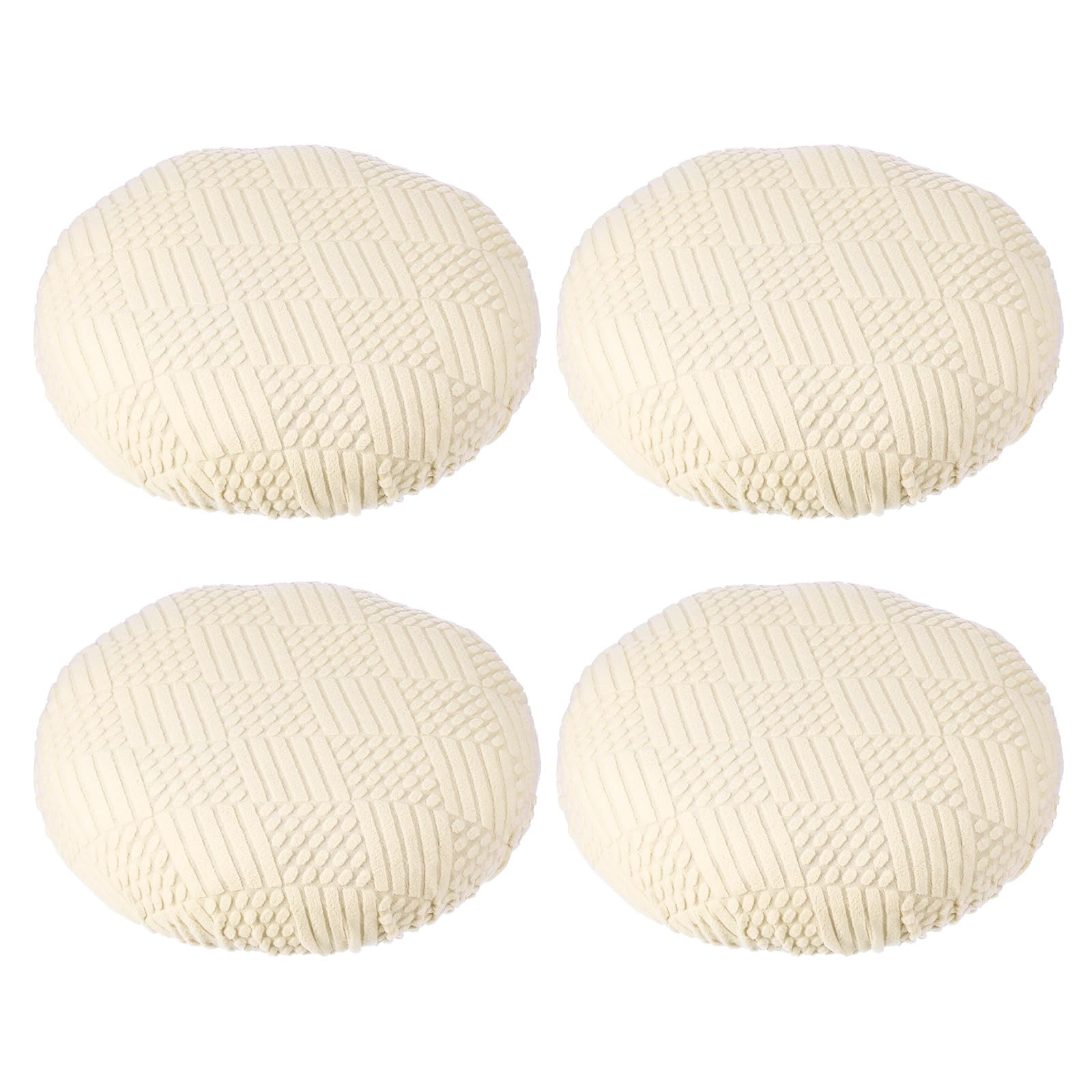 PATIKIL Housses De Tabouret Rondes, 4 Pcs Housses Élastiques pour Tabourets De Bar Lavables Coussin De Tabouret Housse Élastique pour Siège De Chaise De Bar 14-18 Pouces, Beige